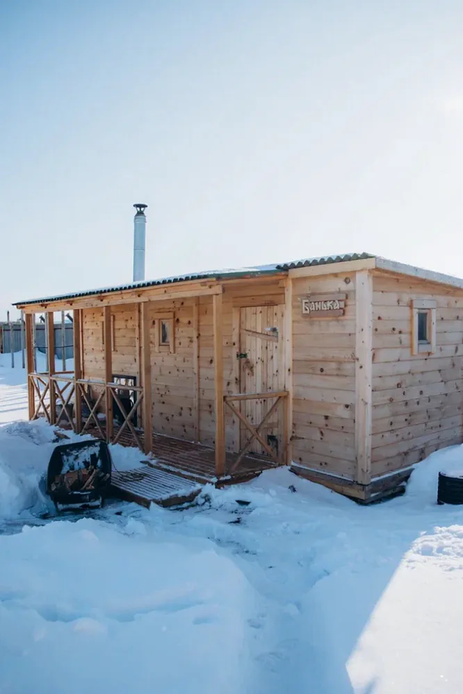 Баня на Сахалине зима